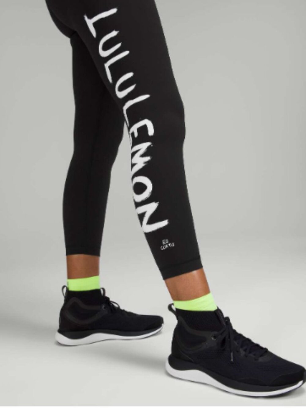 Lululemon Wunder Train High-Rise Tight 25" Ed Curtis SPELLOUT Black Size 4